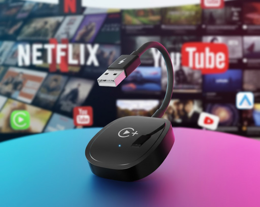 Wireless Apple CarPlay Dongle — Converts Factory Wired CarPlay to Wireless & Supports YouTube, Netflix, and TikTok Streaming